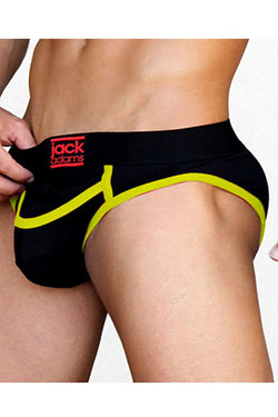 Jack Adams Black & Yellow Army Fly Jock-Brief thumbnail 1