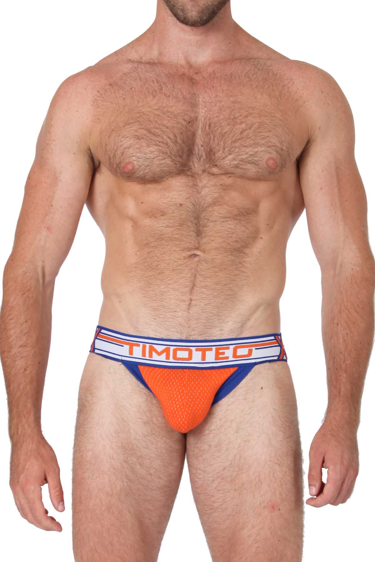 Timoteo Orange & Blue Jet Stream U-Bulge Jockstrap