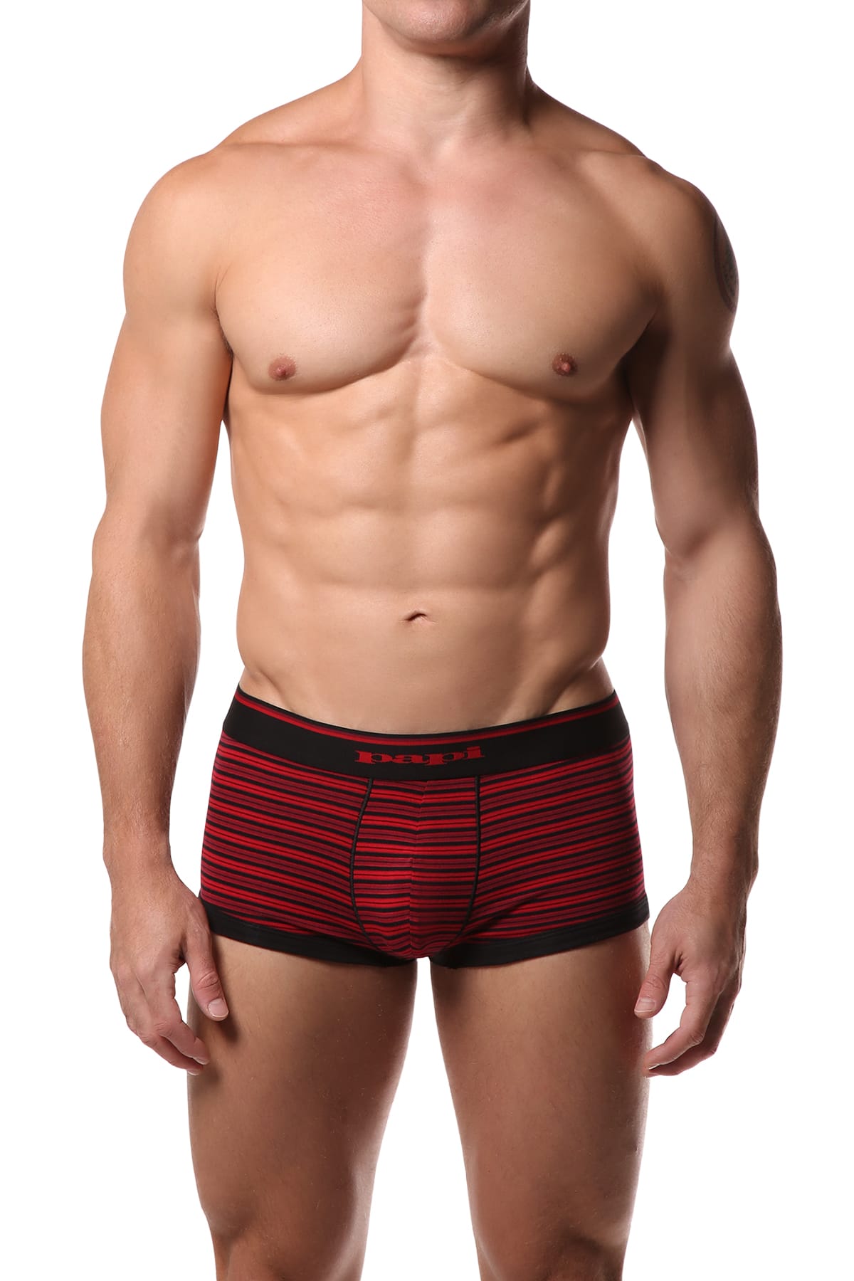 2-Pack Papi Red Stripes & Black Stretch Brazilian Trunks