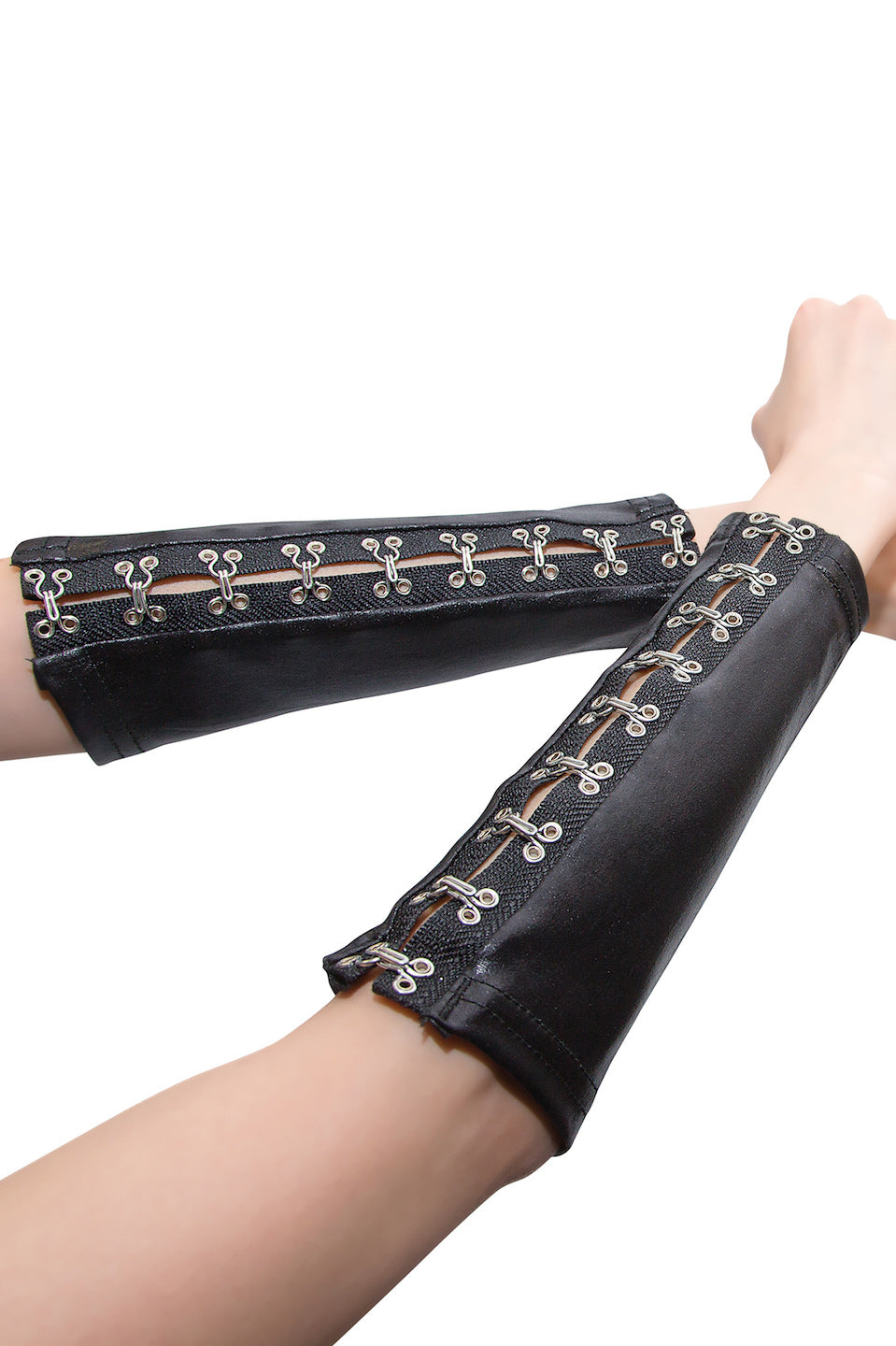 Coquette Black Wet-Look Sleeves