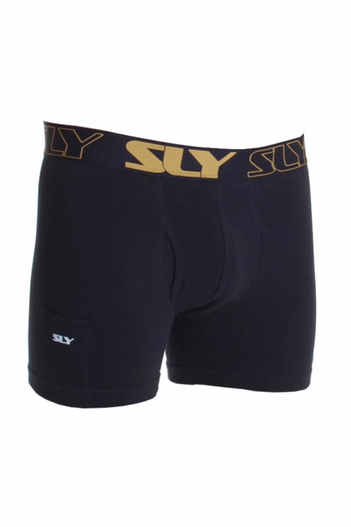 Sly Black & Gold Solid Boxer Trunk