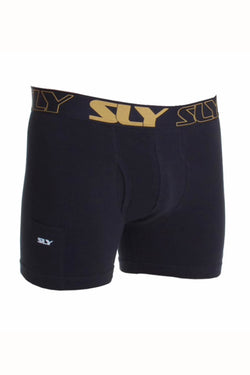 Sly Black & Gold Solid Boxer Trunk thumbnail 1