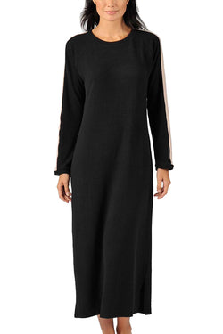 naked Black/Beige Weekend Fleece Maxi Sleep-Dress thumbnail 1