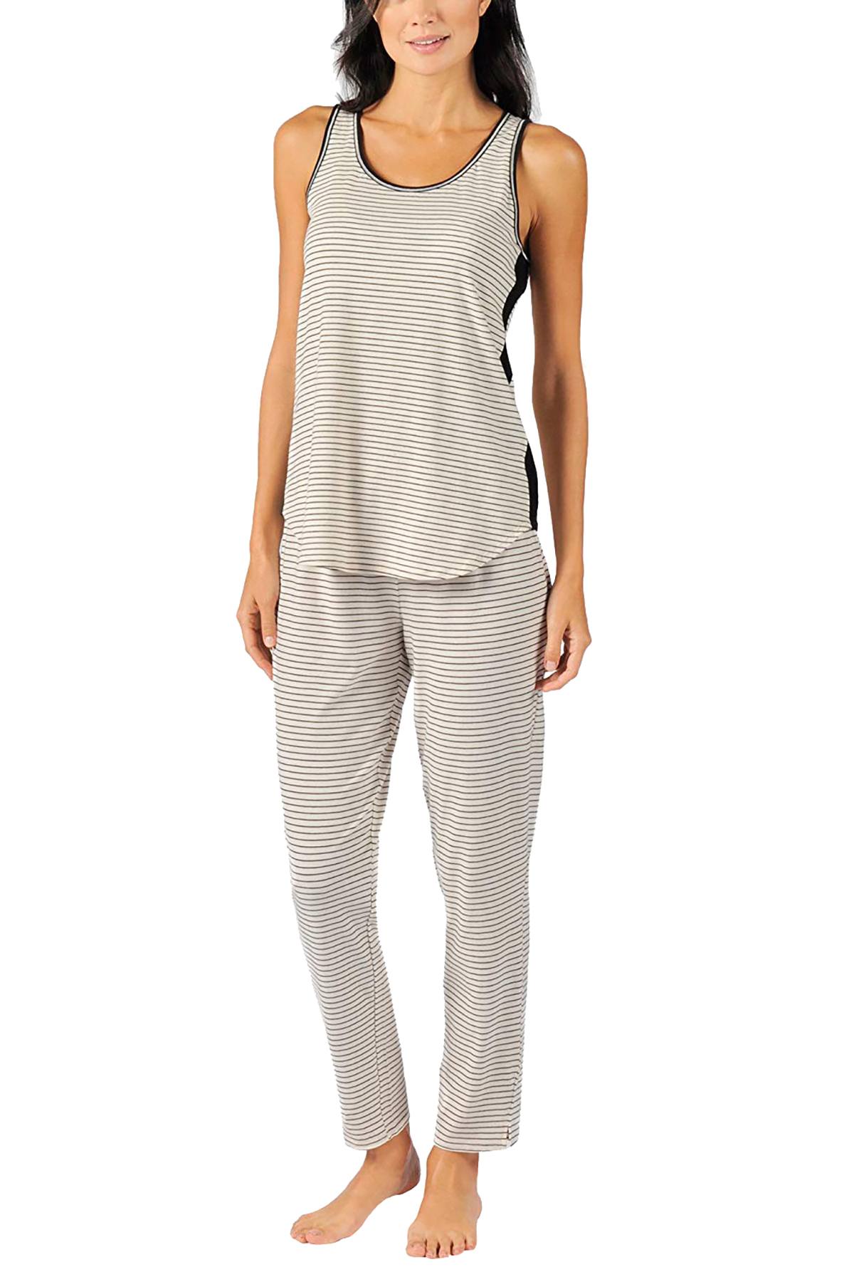 naked Black/Ivory Striped Tank & Pant Lounge Set