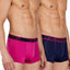 papi Fuchsia Red and Martime Blue 2-Pack Performance Trunks