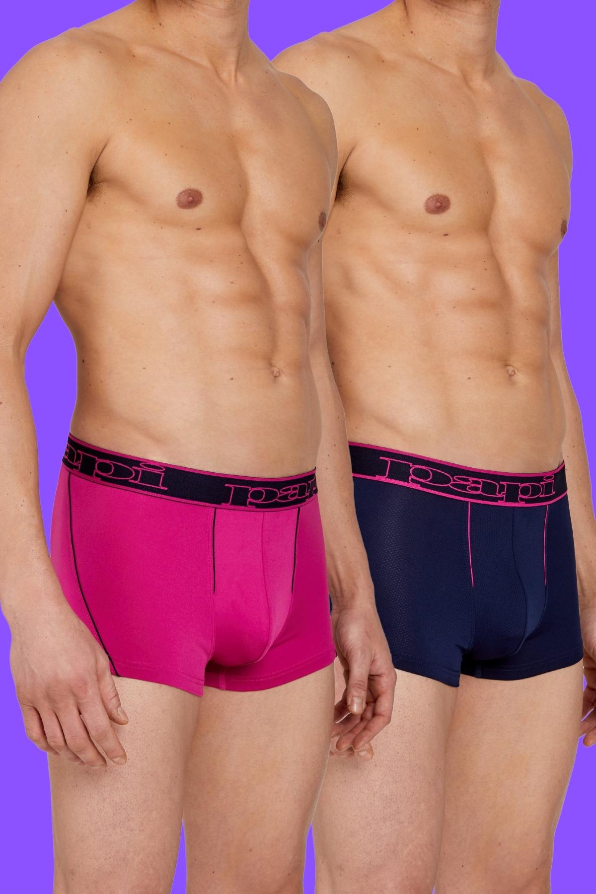 papi Fuchsia Red and Martime Blue 2-Pack Performance Trunks