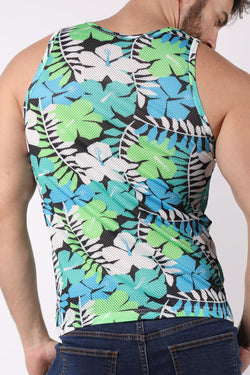 timoteo Black Pool Party Mesh Printed Tank Top thumbnail 2