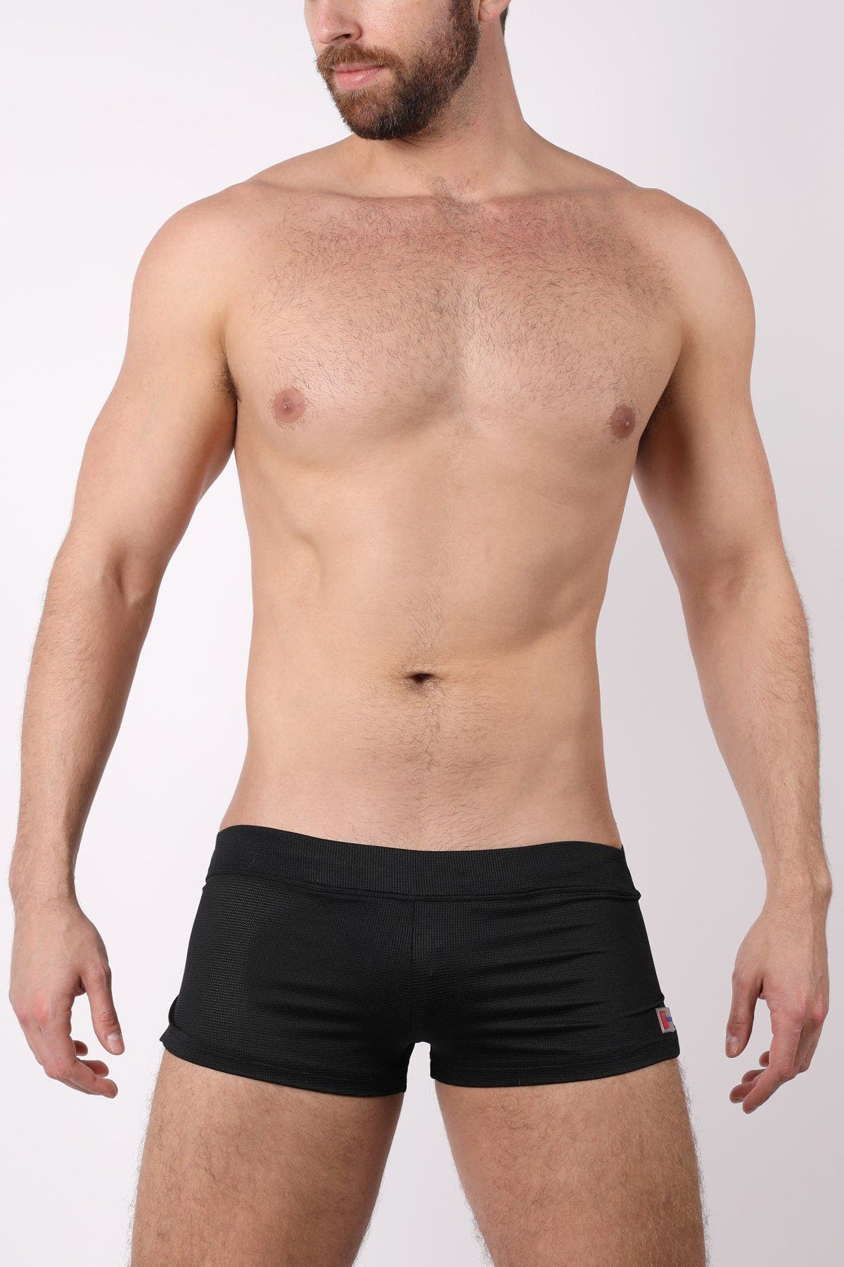 timoteo Solid Black Pool Party Mesh Short w/ Jockstrap